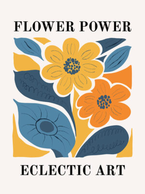 Flower Power Eclectic Art Poster
