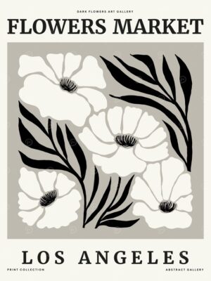 Flowers Market Los Angeles Print Poster