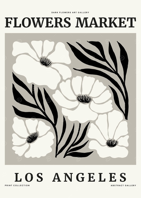 Flowers Market Los Angeles Print Poster