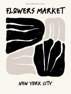 Flowers Market NYC Abstract Art Poster