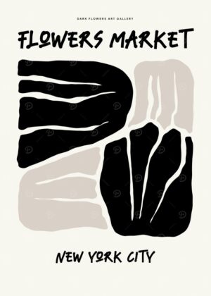 Flowers Market NYC Abstract Art Poster