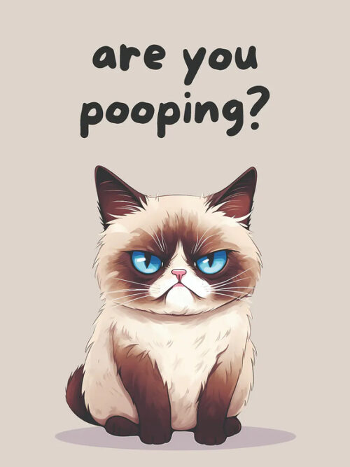 Funny Cat Bathroom Humor Poster