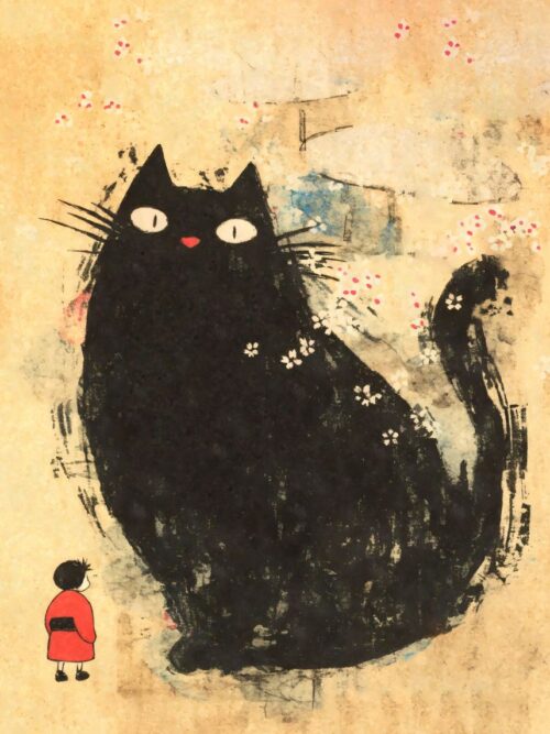 Giant Neko Cat Yokai Poster