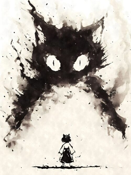 Girl Against Bakeneko Yokai Poster