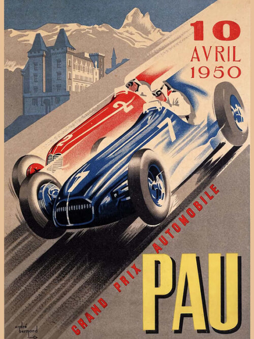 Grand Prix Automobile PAU 10 Avril Poster