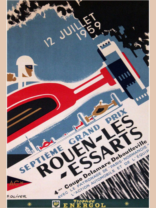 Grand Prix Rouen Les Essarts 12 Juillet Poster