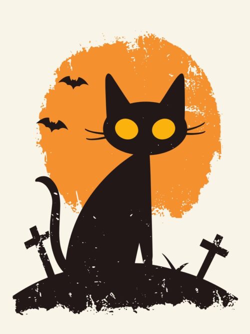 Halloween Black Cat Poster