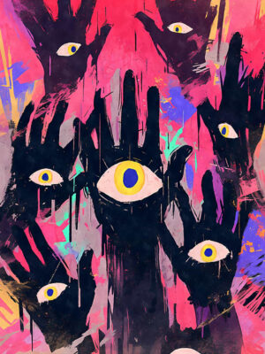 Hands With Eyes Hamsa Weirdore Poster