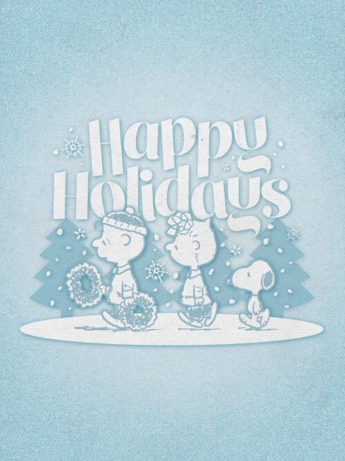 Happy Holidays Blues Peanuts Poster