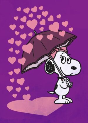 Heart Umbrella Peanuts Poster