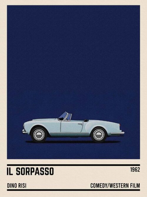 Il Sorpasso Movie Car Poster