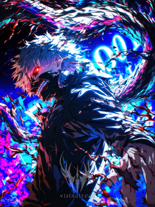 Kaneki Glitchcore Tokyo Ghoul Poster