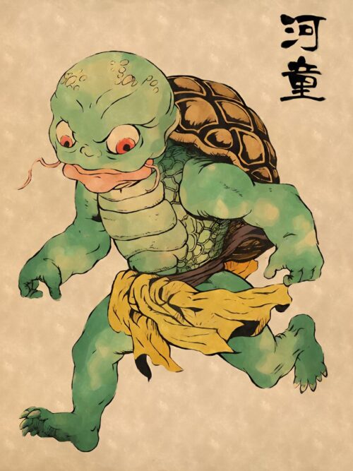 Kappa Yokai Woodblock Poster
