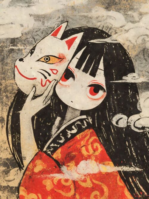 Kitsune Mask Girl Poster