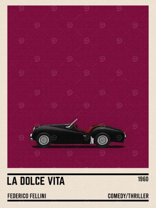 La Dolce Vita Car Poster