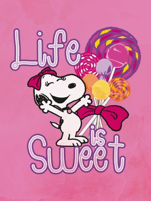 Life Is Sweet Pink Peanuts Poster