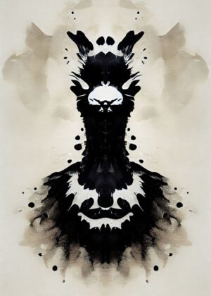 Llama Black Watercolor Poster