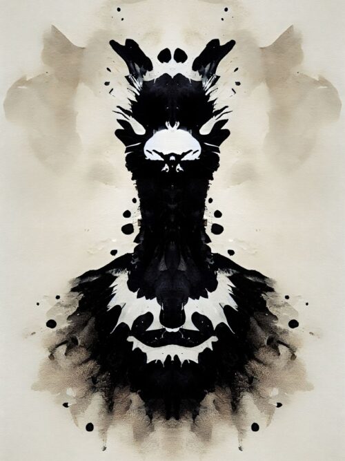 Llama Black Watercolor Poster