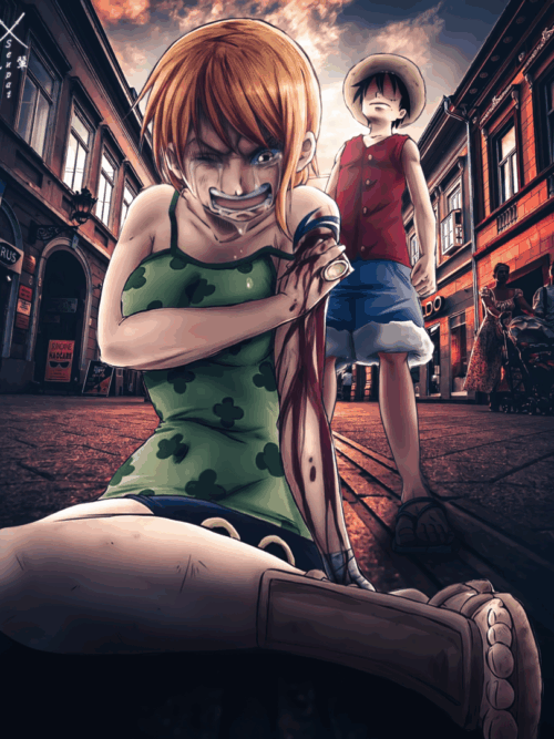 Luffy E Nami One Piece Poster