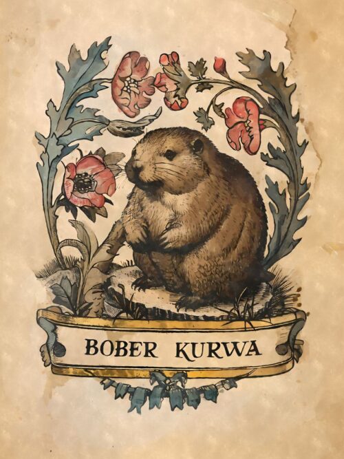 Medieval Bober Kurwa Meme Poster