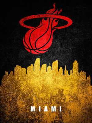 Miami City Skyline Poster