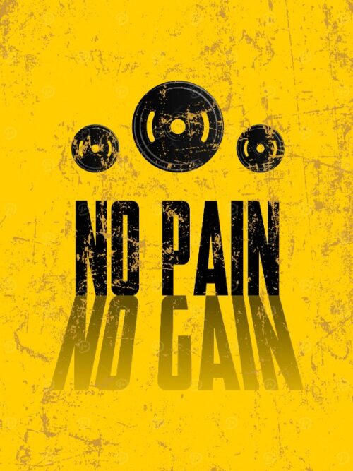 NO PAIN NO GAIN Vintage Poster