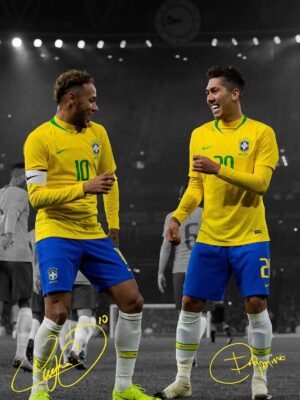 Neymar Jr And Roberto Firmino Soccer Poster