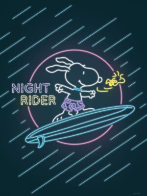 Night Rider Peanuts Poster