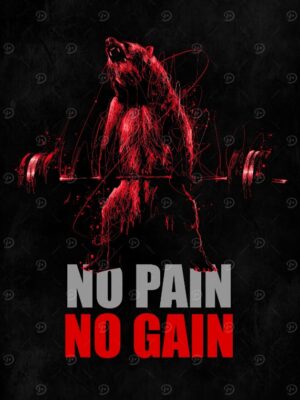 No Pain No Gain Gym Bear Poster