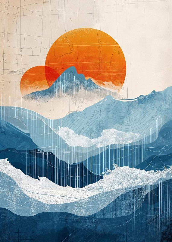 Oceanic Sun Poster