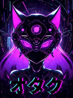 Otaku Cyber Cat Girl Poster