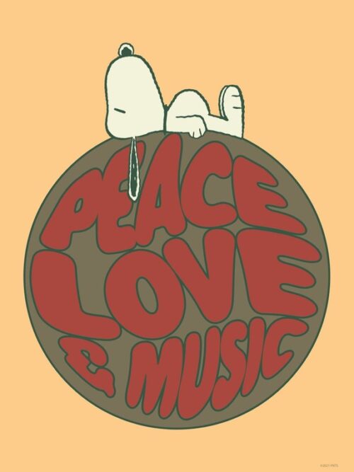 Peace Love And Music Peanuts Poster