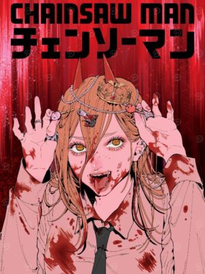 Power Close Up Chainsaw Man Poster