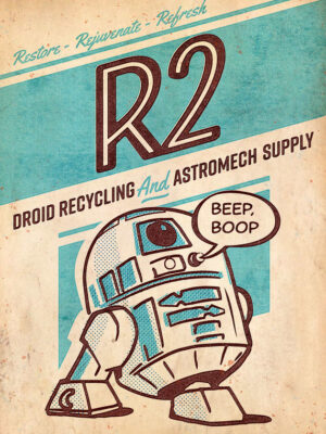 R2 Droid Recycling Starwars Poster