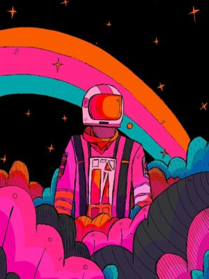 Rainbow Astronaut Poster