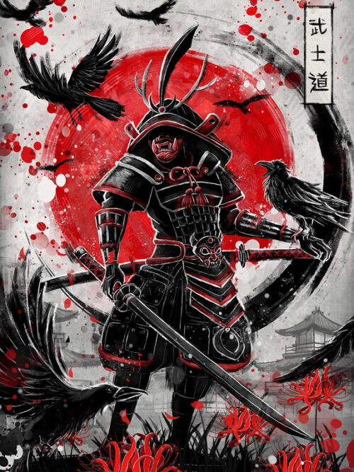 Raven Bushido Samurai Poster