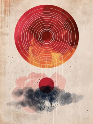 Red Spiral Dust Poster