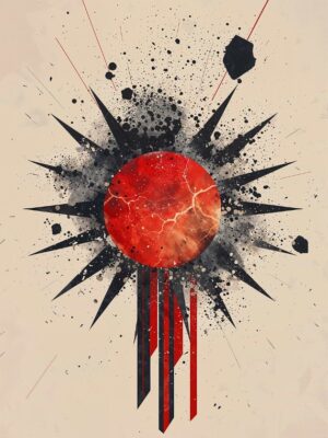 Red Splat Eruption Poster