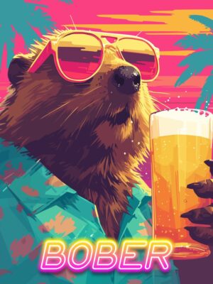 Retro Bober Internet Meme Poster