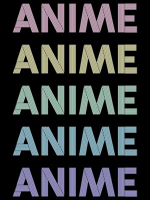 Retro Pastel Anime Text Poster