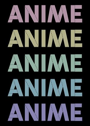 Retro Pastel Anime Text Poster