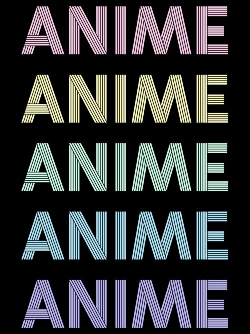 Retro Pastel Anime Text Poster