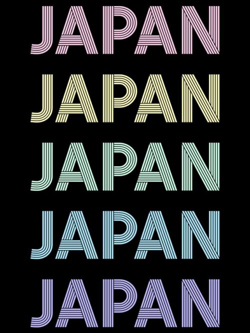 Retro Pastel Japan Text Poster
