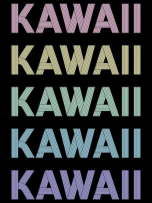Retro Pastel Kawaii Text Poster