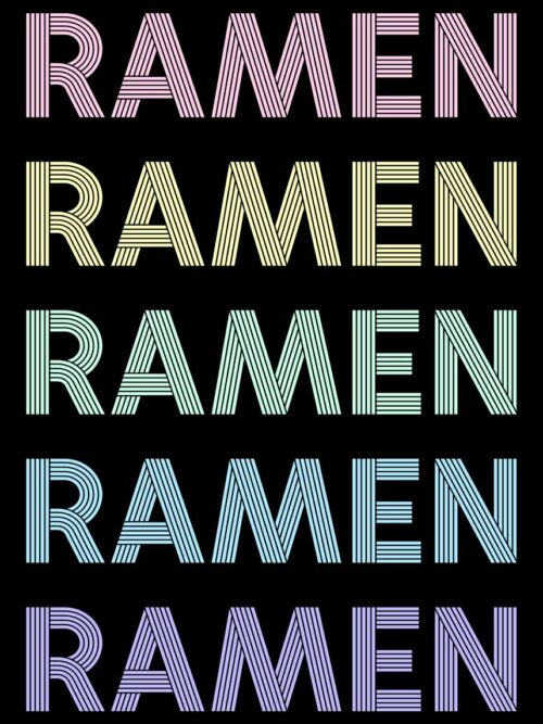 Retro Pastel Ramen Text Poster