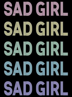 Retro Pastel Sad Girl Text Poster