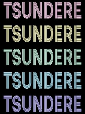 Retro Pastel Tsundere Text Poster