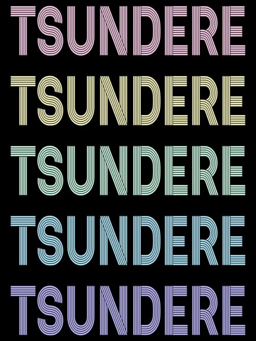 Retro Pastel Tsundere Text Poster