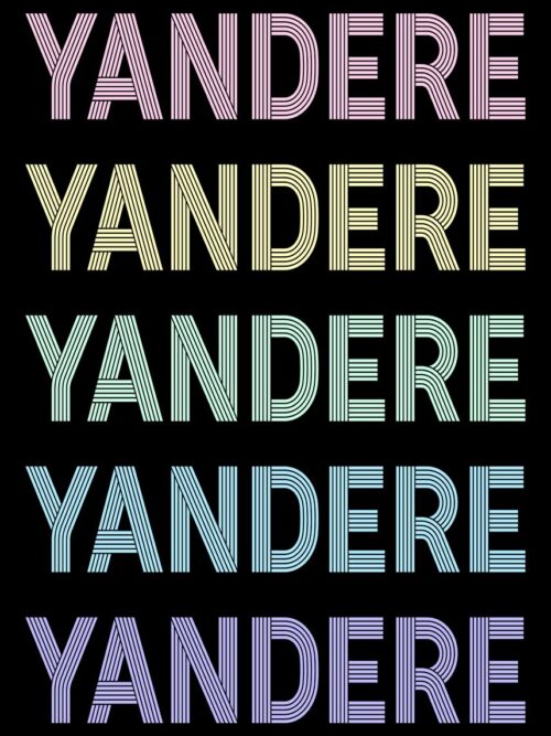 Retro Pastel Yandere Text Poster