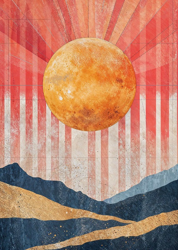 Retro Sun Streak Poster